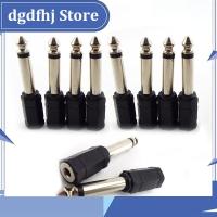 Dgdfhj Shop 10pcs Connectors  6.35mm 1/4" Mono Plug to 1/8" 3.5mm Jack Female Audio Converter Adapter for Headphone Microphone