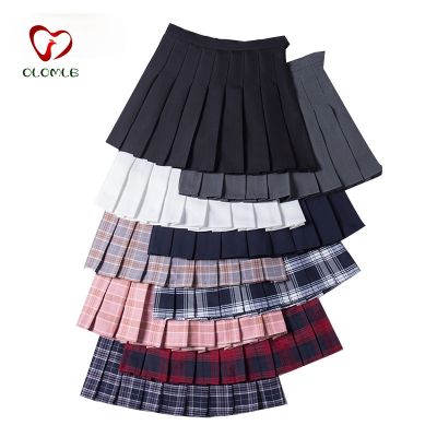 【CC】 Fashion Skirt Preppy Skirts Waist Student Pleated Uniforms Ladies