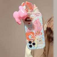 Apple เคสโทรศัพท์มือถือกำมะหยี่ลายหมีกำมะหยี่สำหรับไอโฟน14/13/12/11/X/x/xr ซีรีย์สีชมพู14 Plus เคสโทรศัพท์มือถือซิลิโคน13 Pro Max เคสนิ่ม12 Mini ป้องกันการตกจี้