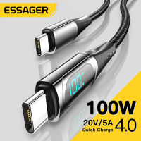 Essager PD 100W USB C ถึง USB ประเภท C สายไฟ Fast Charger สำหรับ Xiaomi Poco3 Samsung Huawei MacBook iPad สำหรับชาร์จโทรศัพท์-asdewrwerds