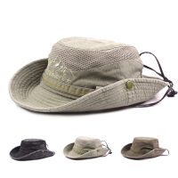 Outdoor Bucket Hat Men Summer Breathable Panama Cap Cotton Jungle Fishing Mesh Hat Hiking Beach Sun Protector Caps For Mens2023