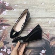 Giày đế xuồng bít mũi C14n gót 5cm kiểu trơn bít mũi