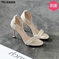 Heel sandals women 2023 summer new small and pure and fresh temperament joker fairy word wind cingulate high heels