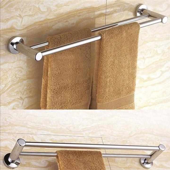 wall-mounted-thick-stainless-steel-bathroom-towel-rack-shelf-1-or-2-rail-holder-toilet-bathroom-washroom-products-405060cm