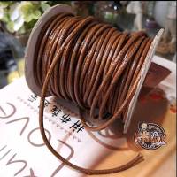 3MM #139 (มีให้เลือกสองขนาด) เชือกหนัง เชือกแว๊กซ์ เกาหลี เส้นกลม 3 มิล สีน้ำตาล / 3mm Polyester cord / wax cotton rope string Thin leather DIY Handmade Beading Bracelet Jewelry