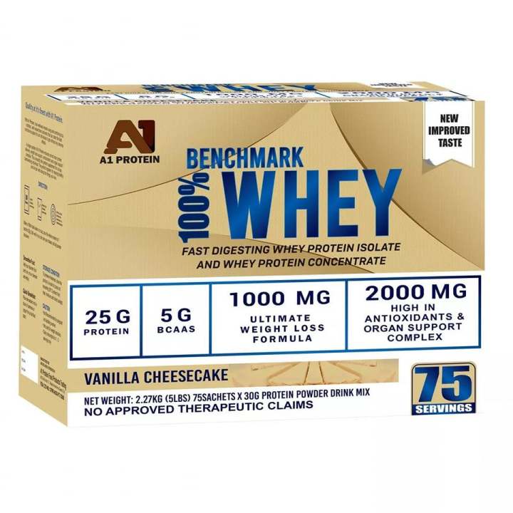 A1 Protein Benchmark 100 Whey 5lbs 75 SERVINGS 2025 EXPIRY (choose