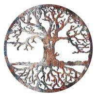 Life Tree Wall Art 2D Iron Tree Wall Sculpture Life Tree Silhouette Decor Hollowed Out Hanging Sign for Farmhouse Home Wall Decoration Supplies for Living Room Bedroom charitable