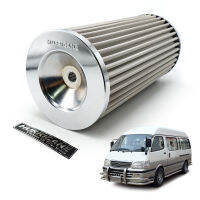 กรองอากาศเฮอริเคน แบบสแตนเลส 1 ชิ้น สีโครเมี่ยม สำหรับ Toyota หัวจรวด Hiace90-05 3L 5L Liteace82-86 Townace84-89 ปี 1990-2005