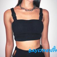 Bay - Women S เสื้อกล้ามสําหรับสตรีแขนกุดสีดําทรงสลิมฟิต