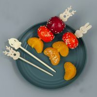 8Pcs/Set Bamboo Skewers Food Picks Buffet Cupcake Fruit Fork Party Cake Dessert Salad Vegetable Sticks Toothpick Candied Skewer