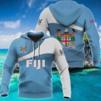 Fiji Flag and Emblem Pattern Hoodies For Male Loose Mens Fashion Sweatshirts Boy Casual Clothing Oversized Streetwear