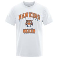 Hawkins High School Class Of 1983 Men T Shirt Street Tee Clothes Breathable Loose T Shirts Hop Cotton Mens Gildan