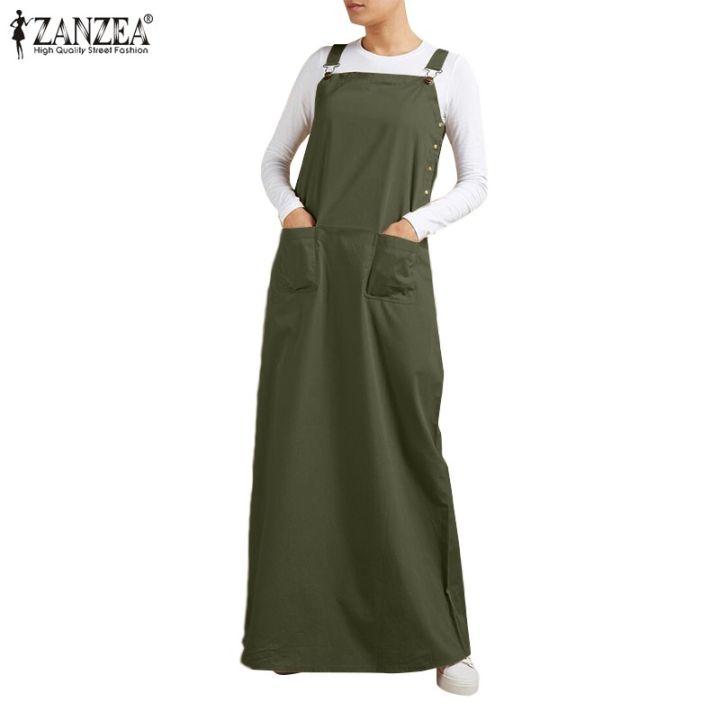 zanzea-ladies-waistcoat-square-neck-casual-loose-solid-color-workwear-dress