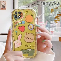 เคส Chenyyka สำหรับ OPPO A15 A35 A15s 4G เคสการ์ตูนหมีจระเข้ลายคลื่นเนื้อครีมกันกระแทกแบบใสนิ่มเคสมือถือเคสโปร่งใสลายกล้องถ่ายรูปที่สร้างสรรค์เคสซิลิกาเจลฝาครอบป้องกัน