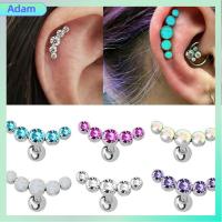 ADAM 1Pcs แฟชั่น คริสตัล เจมส์ โอปอล 16G ต่างหูสตั๊ด เจาะหู กระดูกอ่อน Helix Tragus เครื่องประดับร่างกาย