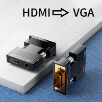 ตัวแปลงหัวต่อตัวผู้ VGA HDMI หญิงไปพร้อมจอแสดงผลคอมพิวเตอร์ HD เครื่องฉายภาพเครื่องเสียง