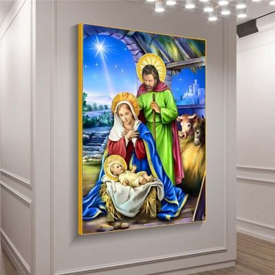 การเกิดของพระเยซูภาพวาดสีน้ำมันบนผืนผ้าใบผนังศิลปะสำหรับห้องนั่งเล่นห้องนอนผนังรูปภาพบ้าน C Uadros ตกแต่ง