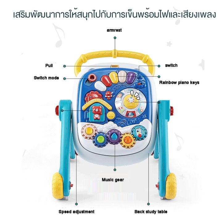 kub2in1-รถผลักเดิน-baby-walker-รถหัดเดิน-ขาไถ-ไม่ทำให้ขาโก่ง-ปรับหนืด-ปรับเป็นโต๊ะกิจกรรมได้-โต๊ะกิจกรรม-เด็ก