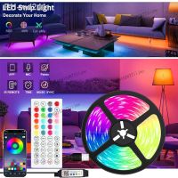 LED Strip for Room Decoration TV Backlight Bluetooth Remote LED 1m 2m 3m 4m 5m RGB Tape LED Strip Light 5050 Color for Christmas