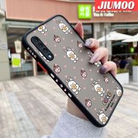 JIUMOO เคส A30s ปลอกสำหรับ Samsung กาแล็คซี่,เคสโทรศัพท์เนื้อแข็งมีน้ำค้างแข็งโปร่งใสบางขอบสี่เหลี่ยมลายกระต่ายเค้กการ์ตูน A50s A50ปลอกซิลิโคนเคสป้องกันเลนส์กล้องคลุมทั้งหมดกันกระแทก