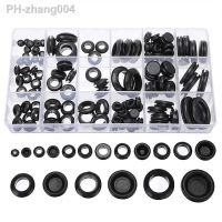 125pcs Boxed Fireproof Rubber Gasket Combination Black Plastic Rubber Flat Washer Plane Spacer Insulation Gasket Ring For Screw