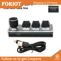 Foriot  ดีมอร์ USB ปุ่มกด3ปุ่มขนาดเล็กการเขียนโปรแกรมมาโครคีย์บอร์ดเล่นเกมเชิงกลพร้อมซอฟต์แวร์มือเดียวสำหรับชั้นเรียนและสำนักงาน