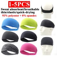 【cw】 1 5PCSYoga SweatbandElastic Gym Cycling Basketball Sweat HeadbandMenBreathable Safety Hair Band