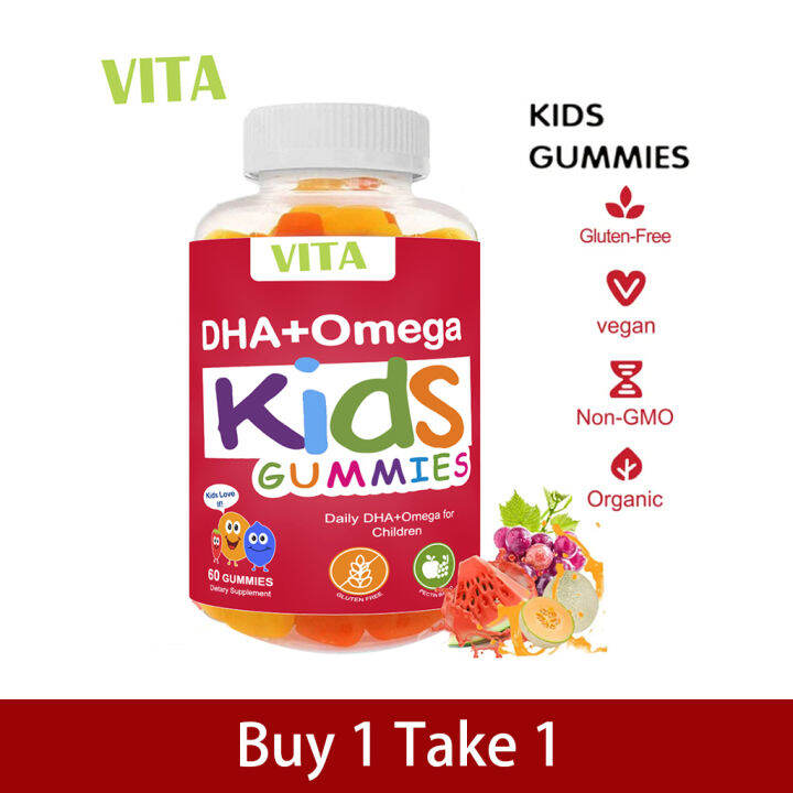 [Buy 1 Take 1] VITA OMEGA + DHA For Kids Gummies Vitamin Zinc C