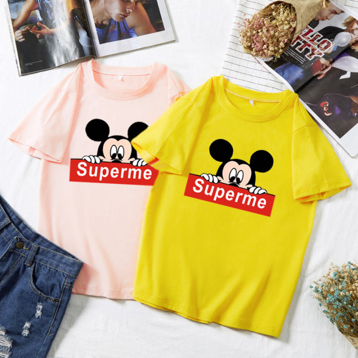 พร้อมส่ง-7-สี-s-xxl-suprememickeyเสื้อยืดแทรนต์เกาหลีมาแรงมากๆ-ผ้านิ่มใส่สบาย-เสื้อคู่-เสื้อครอบครัว