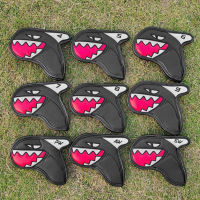 WBMOON 9x Shark Golf Iron Head Covers Leather PU Golf Club Headcovers White