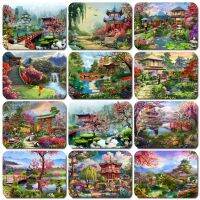 HUACAN DIY Frame Picture By Numbers Japan On Canvas HandPainted Oil Painting By Number Lake Landscape For Living Room