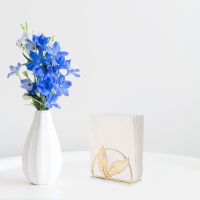 Gerpo【Hot】 Napkin Holder Paper Napkin Holder Leaf Design Modern Serviette Holder Golden