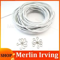 Merlin Irving Shop 0.5m 1M 2m PVC Curtain Window Cord Cable Net Track Wire Windows Wall Hanging Line HOOKS EYES For Car Caravans Boats