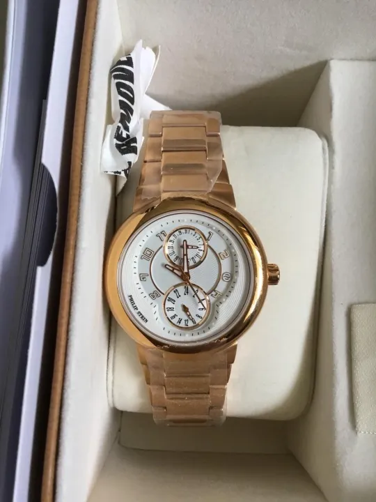 Authentic Philip Stein Women's Gold Stainless Steel Strap Watch 31ARGW