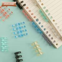 JINXUANE 10PCS สีสัน สำหรับนักวางแผนโน้ตบุ๊ก วงแหวนแผ่นขยาย ไดอารี่การเดินทาง วงกลม เครื่องผูกใบหลวม วงแหวนหนังสือ 4 แหวน หวีหนามเข้าเล่ม