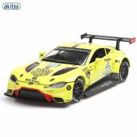 【Booming】 Akitoo 1:32 Aston Martin Le Mans รถโลหะผสมแข่งรถรูปแบบเสียงและดึงกลับรถสปอร์ต #2409