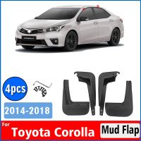 แผ่นบังโคลนหน้าสำหรับ Toyota Corolla 2014 2015 2016 2017 2018บังโคลนบังโคลนแผ่นบังโคลนหน้าอุปกรณ์เสริมรถยนต์ด้านหลัง4ชิ้น