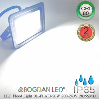 LED Flood light, 20W 6500K AC-220V โคมไฟสปอร์ตไลท์กันน้ำ IP65 สีขาว DayLight ยี่ห้อ BODGAN LED ใช้ตกแต่ง ภายนอกและภายใน (ใช้ไฟบ้าน 220V)