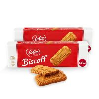 บิสคอฟฟ บิสกิตไม่มีไส้รสคาราเมล (สินค้ายุโรป) Lotus biscoff  biscuit 250g. บิสกิตโลตัส บิสคอฟ นำเข้าจากยุโรป บิสกิตจากเบลเยียมรสคาราเมล 250กรัม