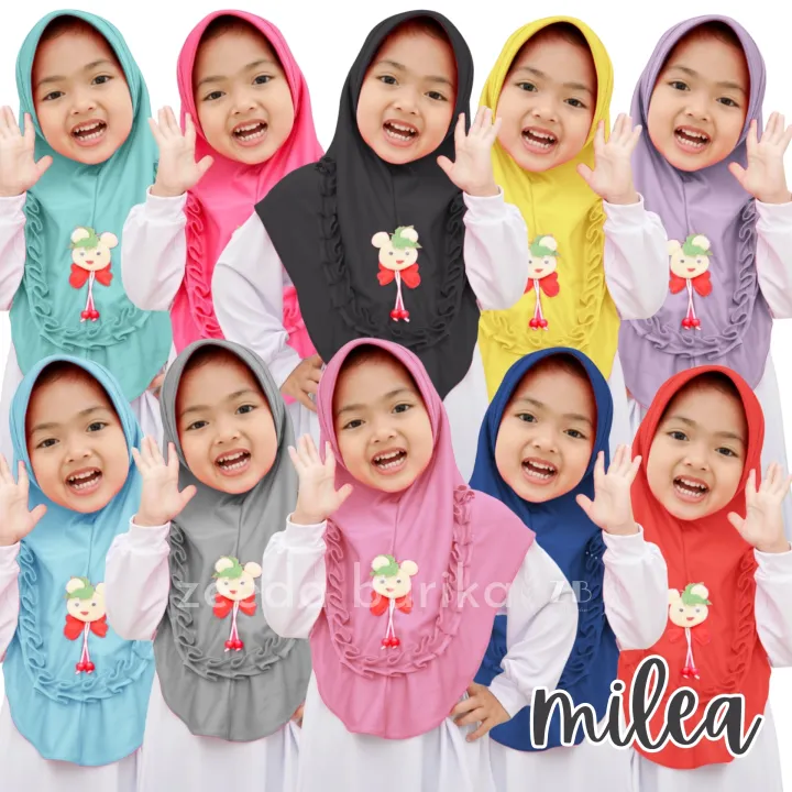 HIJAB ANAK TK SD MILEA / MOTIF BUNGA JILBAB ANAK USIA 4-7 TAHUN ...