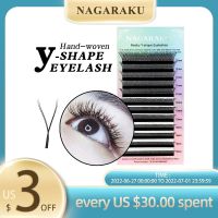 NAGARAKU YY shape hand woven premium mink soft light natural eyelashes extension makeup mesh net cross false eyelash individual