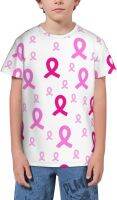 Pink Breast Cancer Ribbons T- Shirt Short Novelty for Boys and Girl