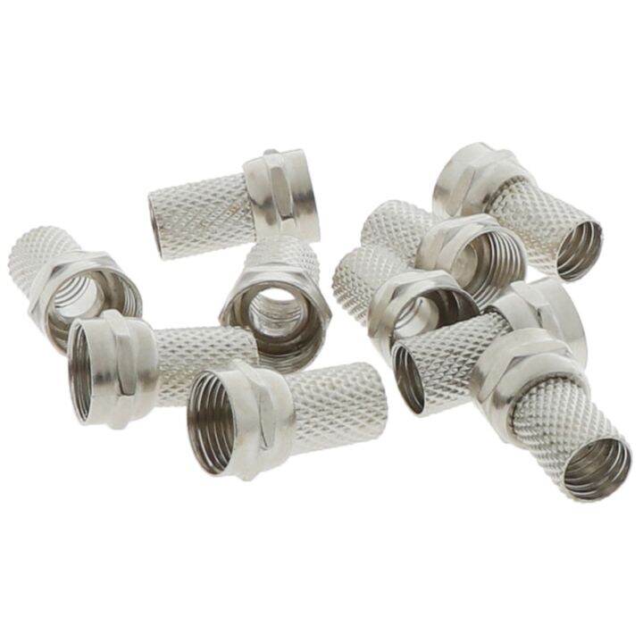 10Pcs F Connector Copper Twist On RG6 F Type Coaxial Cable Connector