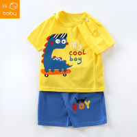 Summer new childrens short sleeve shorts set cotton boys and girls clothing Korean version of baby clothes childrens clothing