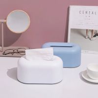 Household Creative Tissue Box Plastic Living Room Desktop Napkin Holder Dustproof Paper Towel Storage Box with Cover and Spring Tissue Holders