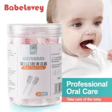 Baby Toothbrush, Infant Toothbrush Clean Baby Gums Disposable Tongue  Cleaner Gauze Toothbrush Infant Oral Cleaning Stick Dental Care for 0-36  Month