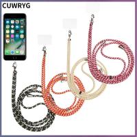 CUWRYG เข้ากันได้ เสน่ห์ของโทรศัพท์ ไนลอน Lanyards โทรศัพท์มือถือ สายรัดข้อมือ สายโทรศัพท์มือถือ มีแผ่นทนทานโปร่งใส