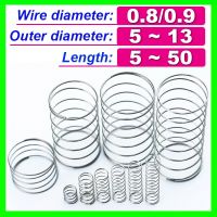 10Pcs Wire Diameter 0.8mm 0.9mm Compression Spring Buffer Return Short Small Spring Release Pressure Y-type 304 Stainless Steel Traps  Drains