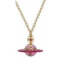 Westwood Vivian American-style niche gentle pink purple ins simple exquisite three-dimensional Saturn retro necklace high-end light luxury collarbone necklace