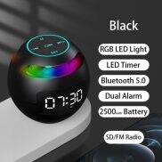 Loa Bluetooth Mini Di Động Có Đèn LED Loa FM Đồng Hồ Báo Thức Hẹn Giờ Âm